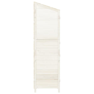 Garden shed white 55x52x174.5 cm solid spruce wood