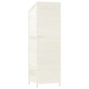 Garden shed white 55x52x174.5 cm solid spruce wood