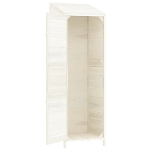 Garden shed white 55x52x174.5 cm solid spruce wood