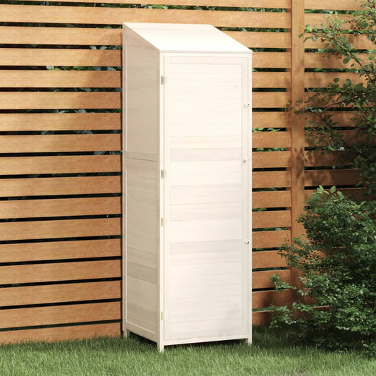 Garden shed white 55x52x174.5 cm solid spruce wood