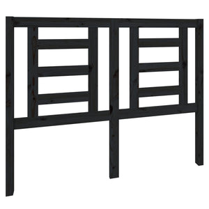 Sengegavl svart 126x4x100 cm heltre furu