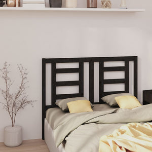 Sengegavl svart 126x4x100 cm heltre furu