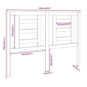 Sengegavl svart 126x4x100 cm heltre furu