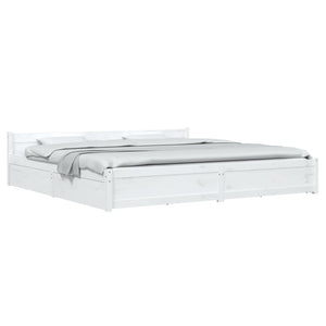 Sengeramme med skuffer hvit 180x200 cm Super King