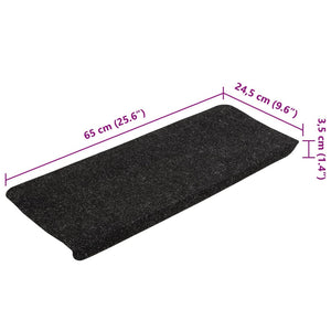 Selvklebende trappematter 15 stk 65x24,5x3,5 cm antrasitt