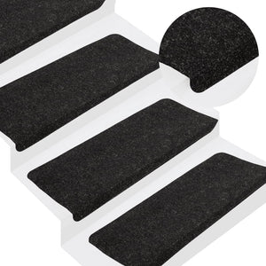 Selvklebende trappematter 15 stk 65x24,5x3,5 cm antrasitt