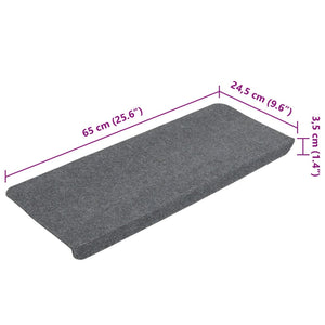 Selvklebende trappematter 15 stk 65x24,5x3,5 cm grå