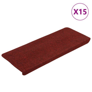 Selvklebende trappematter 15 stk 65x24,5x3,5 cm rød