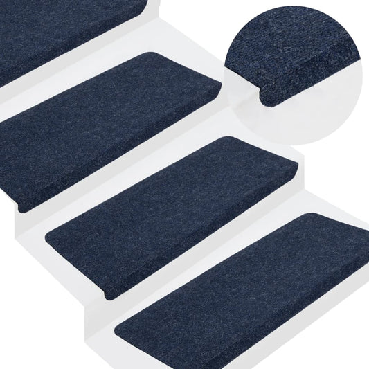 Selvklebende trappematter 15 stk 65x24,5x3,5 cm blå
