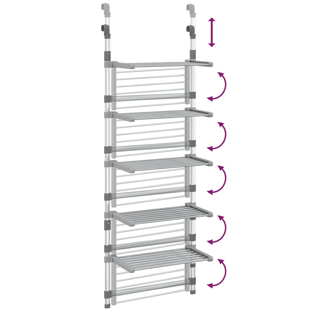 Hengende tørkestativ med 5 etasjer aluminium