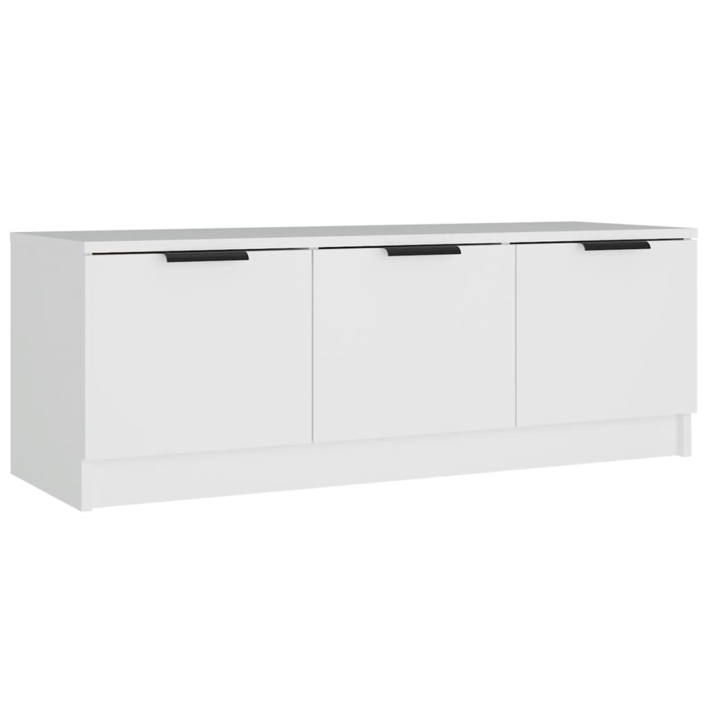 TV bench white 102x35x36.5 cm engineered wood