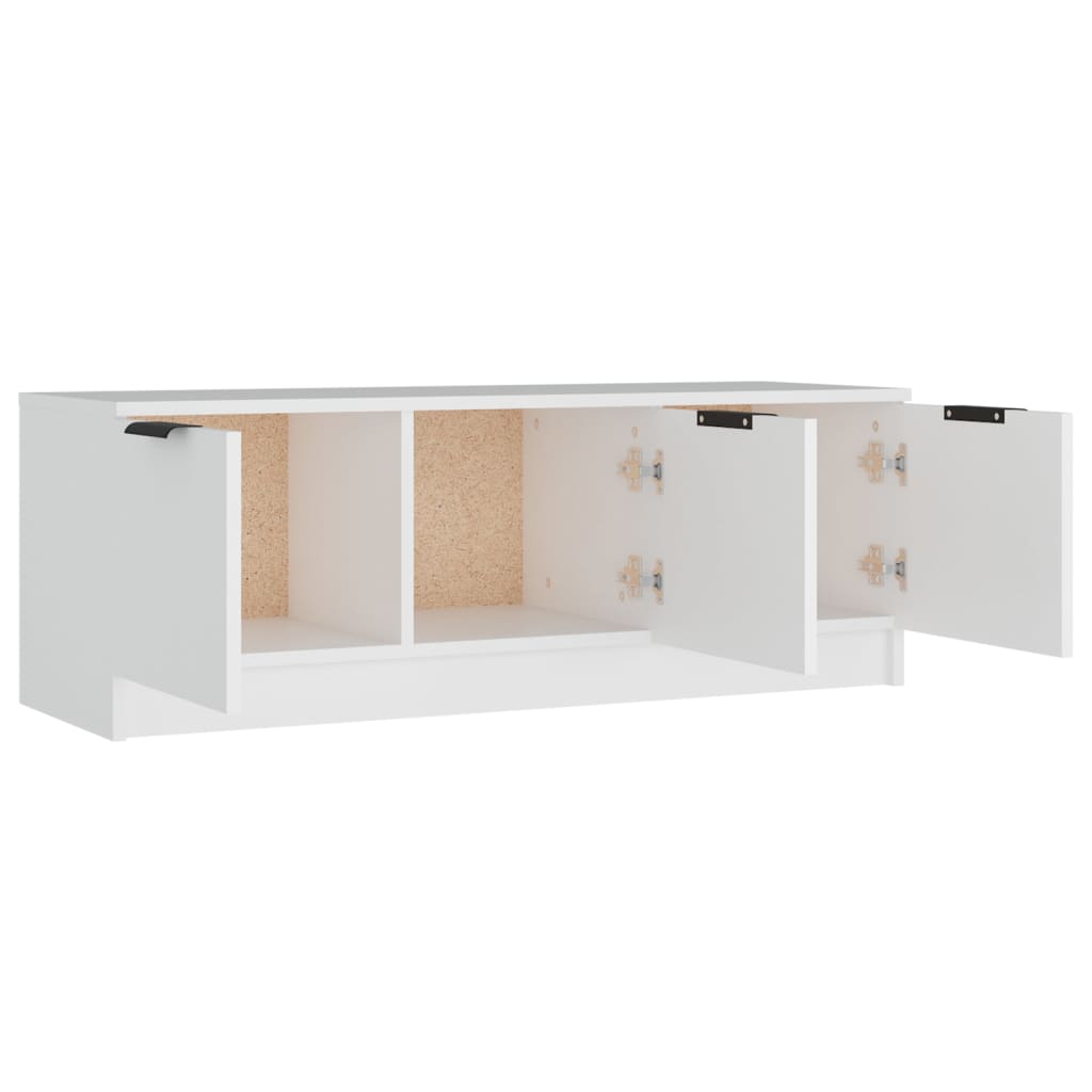 TV bench white 102x35x36.5 cm engineered wood