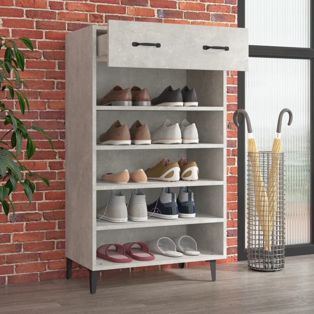 Skoskap betonggrå 60x35x105 cm konstruert tre