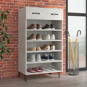 Skoskap betonggrå 60x35x105 cm konstruert tre