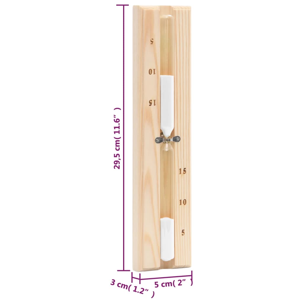 2-in-1 Hygrometer and hourglass for sauna solid pine wood
