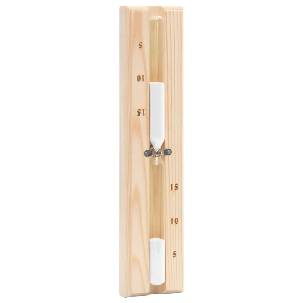 2-in-1 Hygrometer and hourglass for sauna solid pine wood