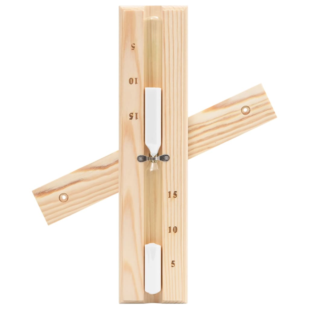 2-in-1 Hygrometer and hourglass for sauna solid pine wood