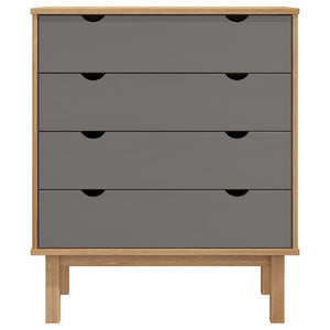 Kommode OTTA brun og grå 76,5x39,5x90 cm heltre furu