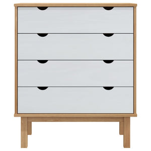 Kommode OTTA brun og hvit 76,5x39,5x90 cm heltre furu
