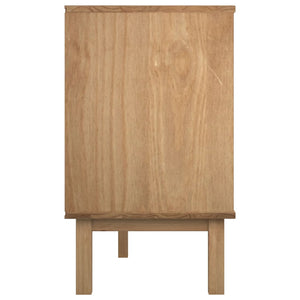 Chest of drawers OTTA brown and grey 111x43x73.5 cm solid pine wood
