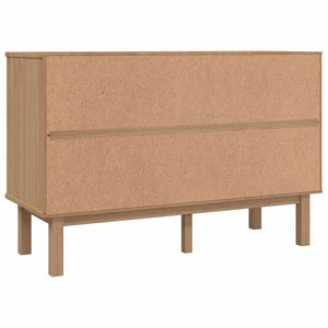 Chest of drawers OTTA brown and grey 111x43x73.5 cm solid pine wood
