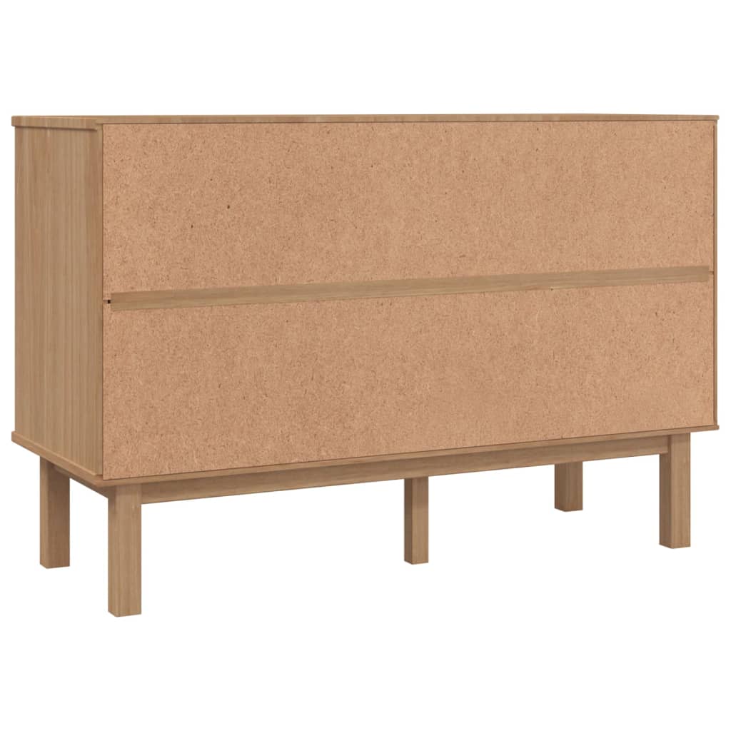 Chest of drawers OTTA brown and white 111x43x73.5 cm solid pine wood