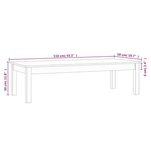 Salongbord 110x50x30 cm heltre furu