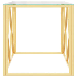 Salongbord 110x45x45 cm rustfritt stål og glass