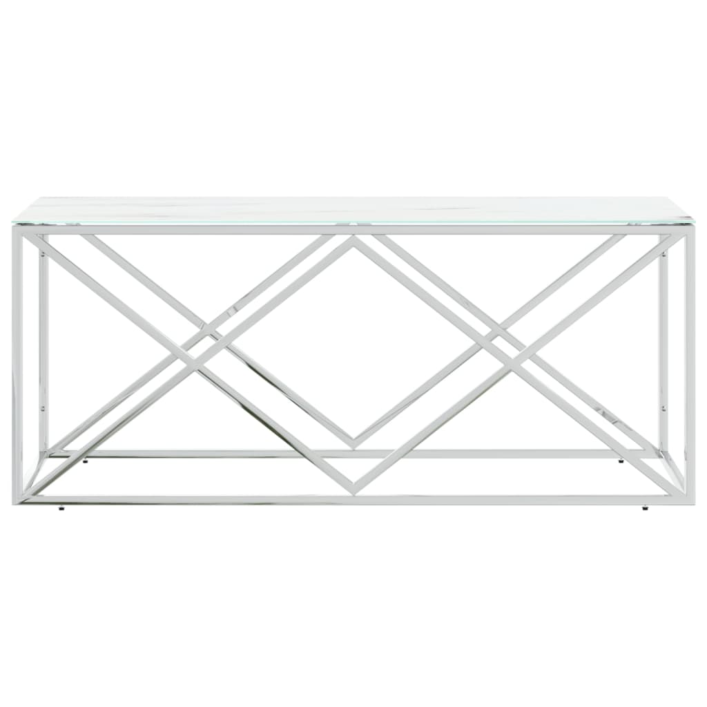 Salongbord 110x45x45 cm rustfritt stål og glass
