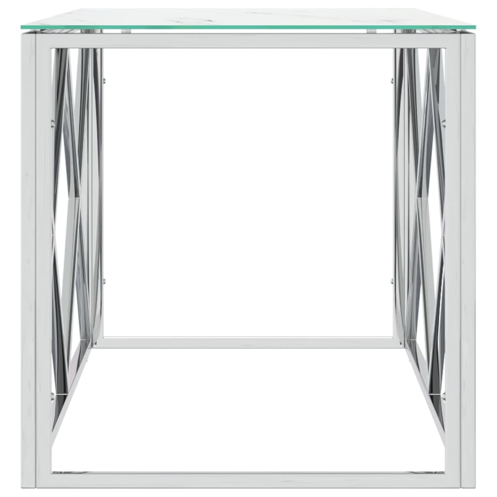 Salongbord 110x45x45 cm rustfritt stål og glass