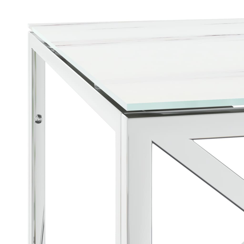 Salongbord 110x45x45 cm rustfritt stål og glass