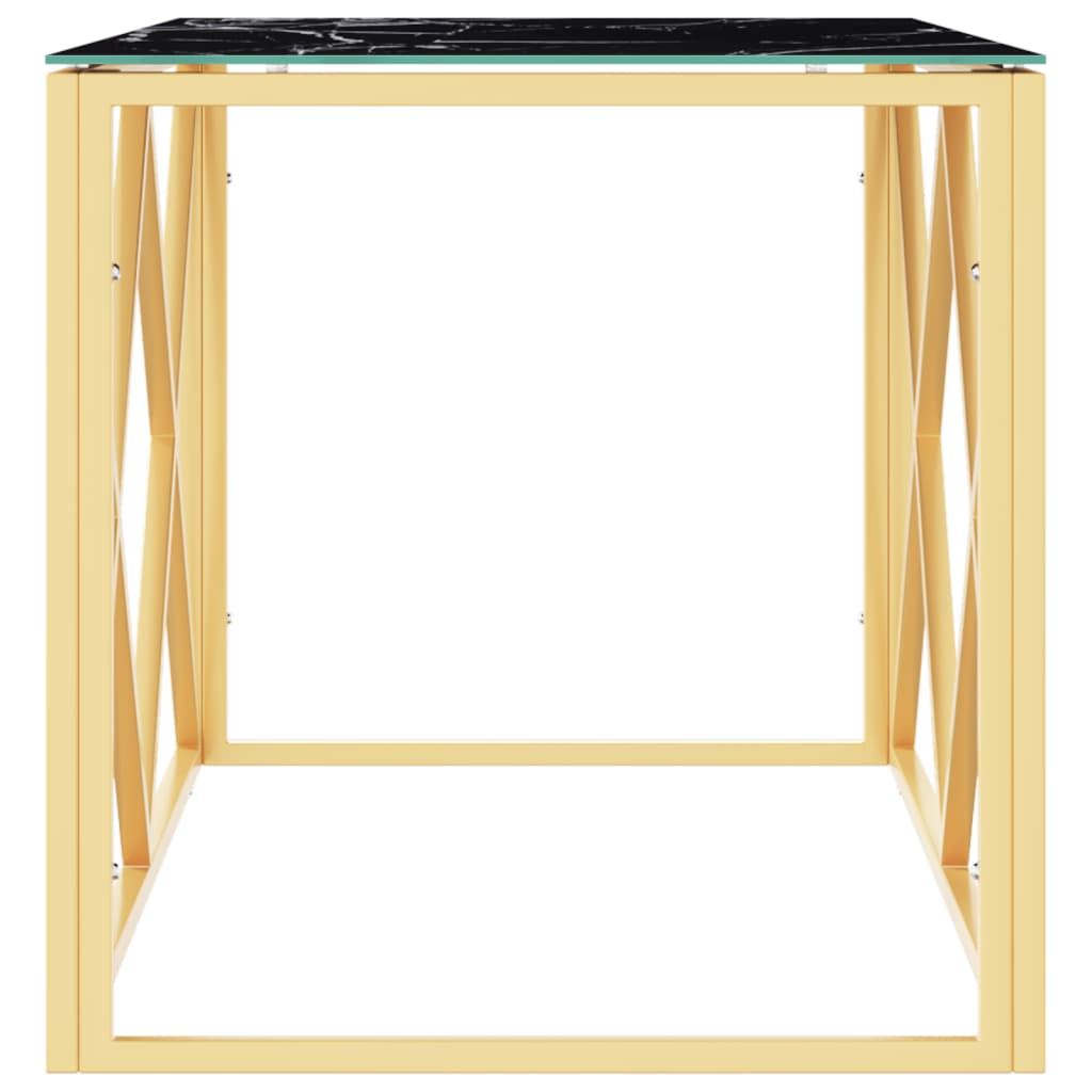 Salongbord 110x45x45 cm rustfritt stål og glass