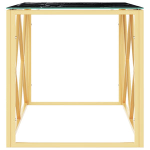 Salongbord 110x45x45 cm rustfritt stål og glass