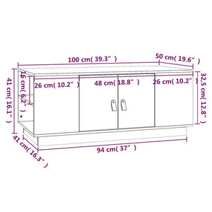 Coffee table 100x50x41 cm solid pine