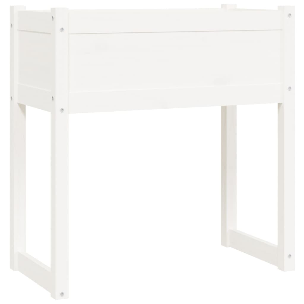 Plantekasse hvit 78x40x81 cm heltre furu