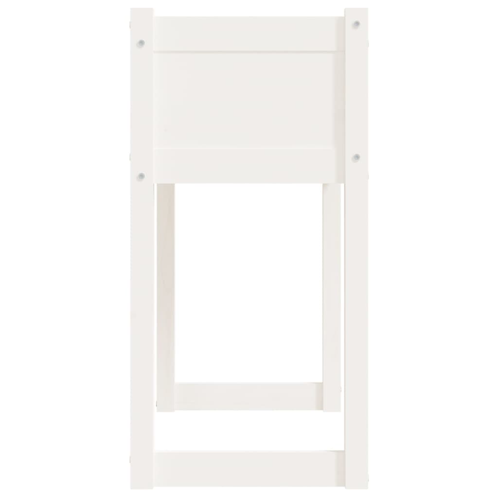 Plantekasse hvit 78x40x81 cm heltre furu