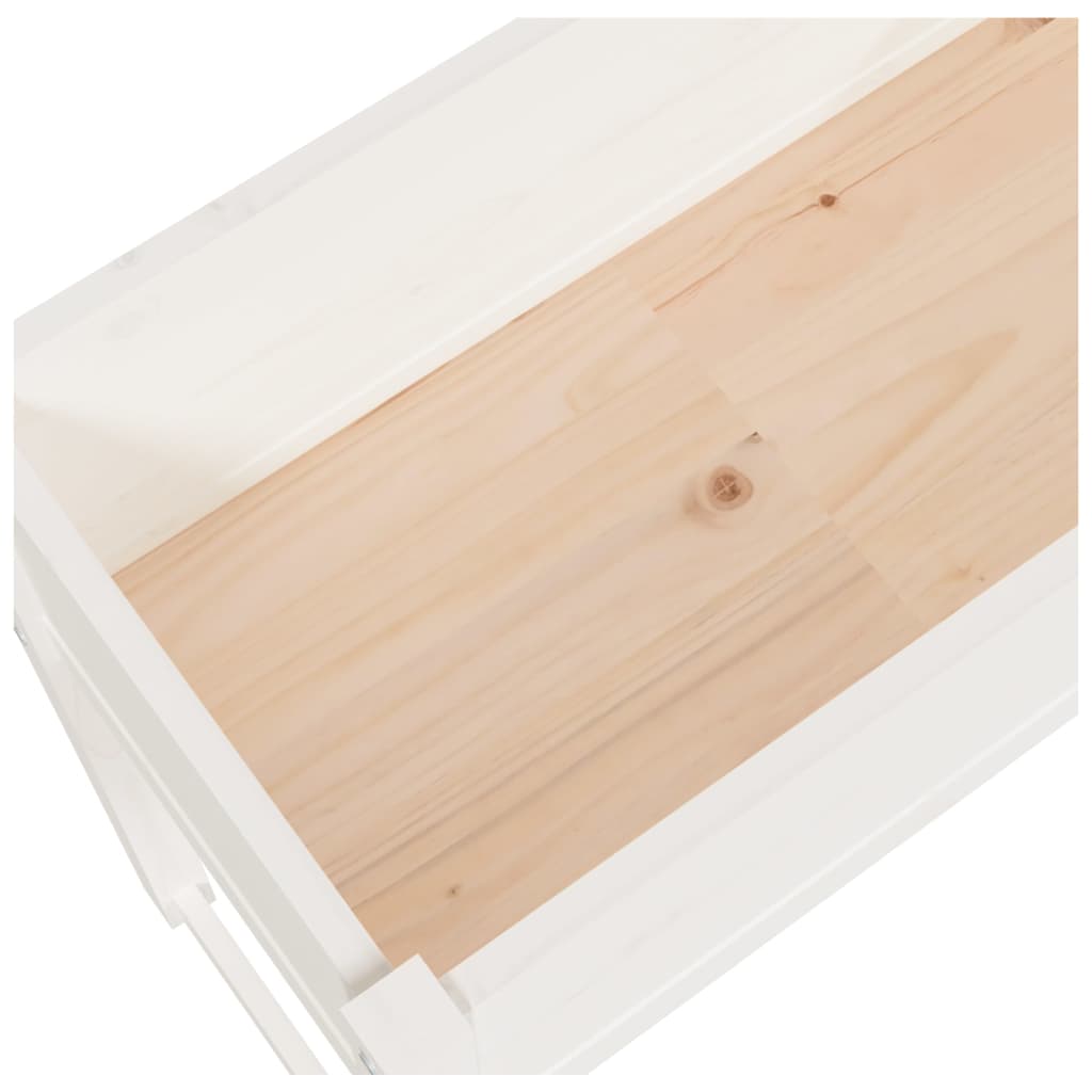 Plantekasse hvit 78x40x81 cm heltre furu