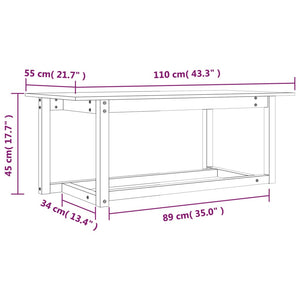 Coffee table 110x55x45 cm solid pine wood