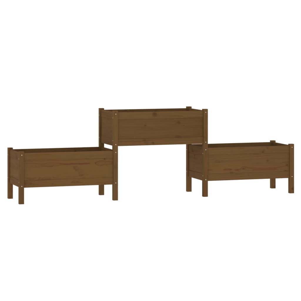 Plantekasse honningbrun 245,5x44x75 cm heltre furu