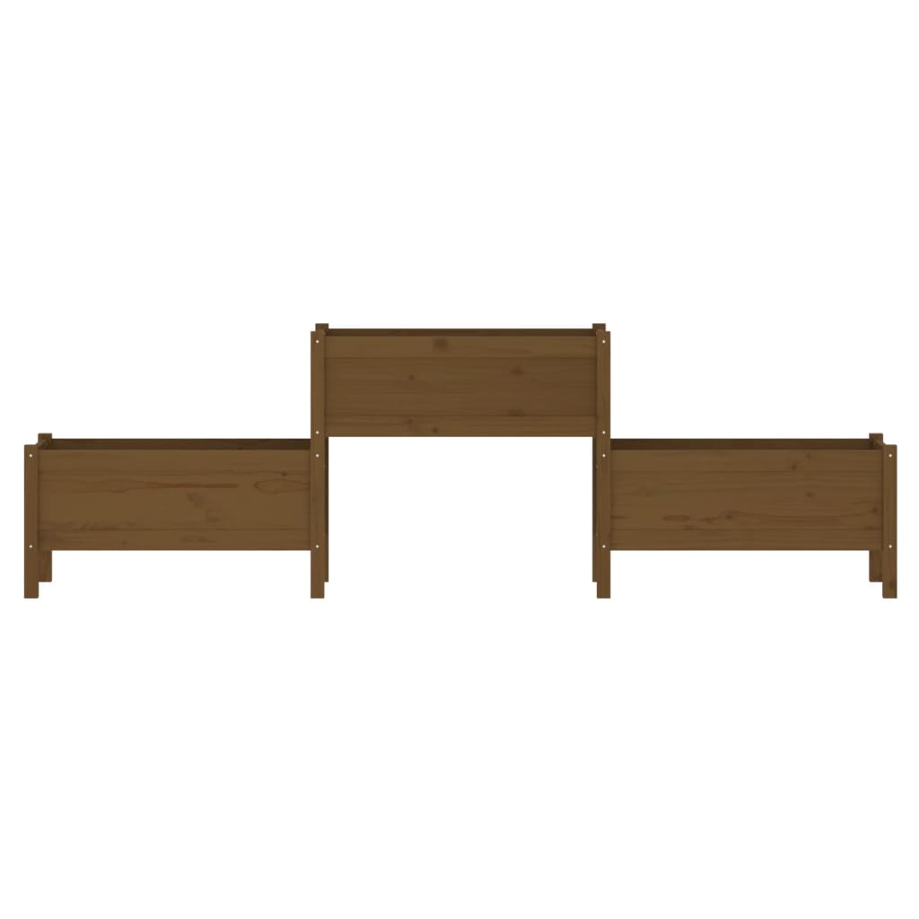Plantekasse honningbrun 245,5x44x75 cm heltre furu