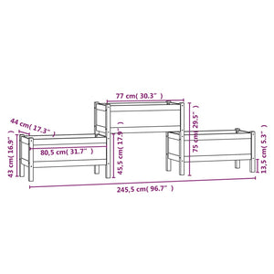 Plantekasse honningbrun 245,5x44x75 cm heltre furu
