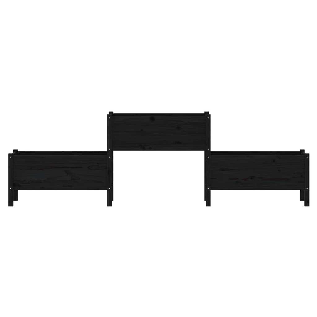 Plantekasse svart 245,5x44x75 cm heltre furu