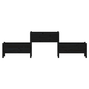 Plantekasse svart 245,5x44x75 cm heltre furu