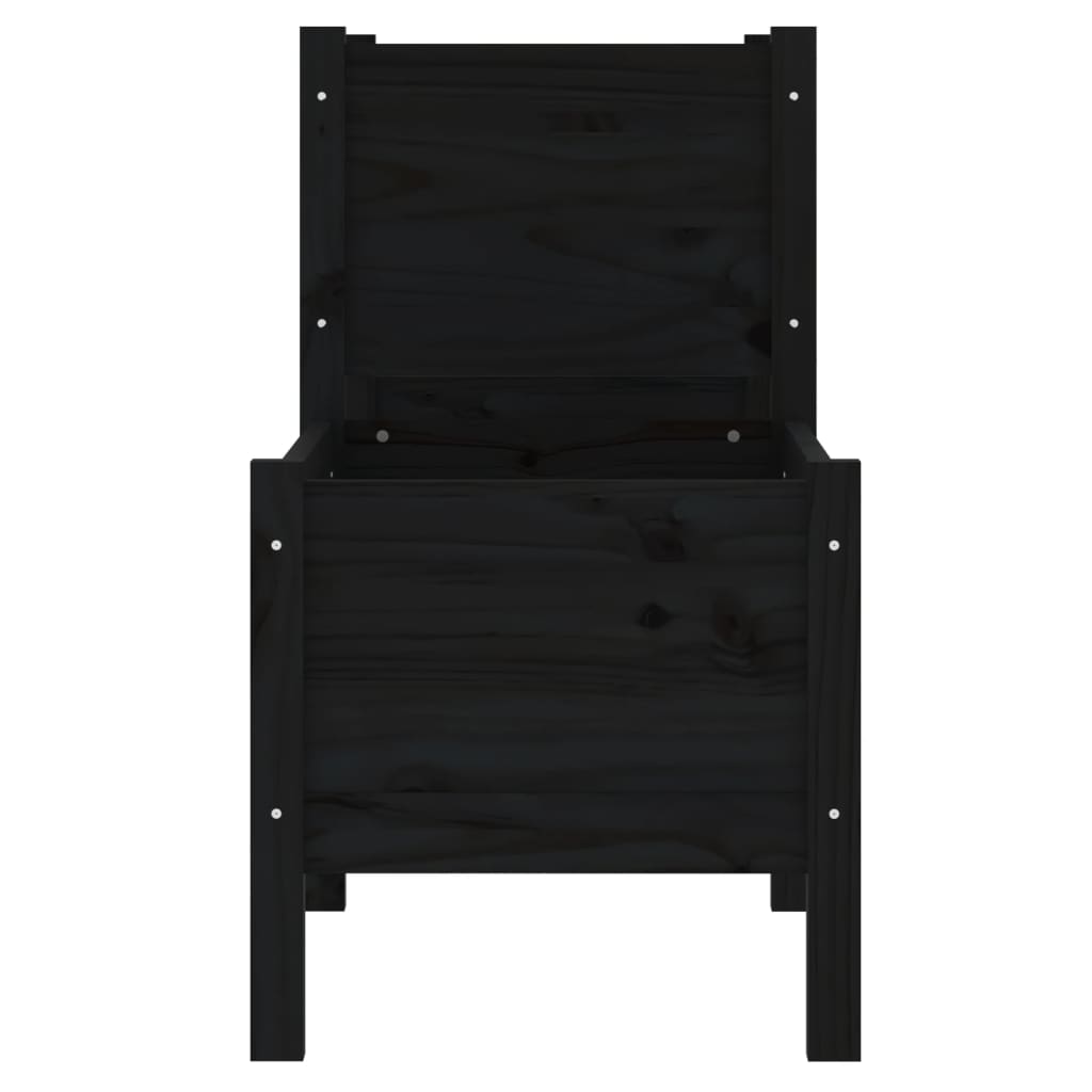 Plantekasse svart 245,5x44x75 cm heltre furu