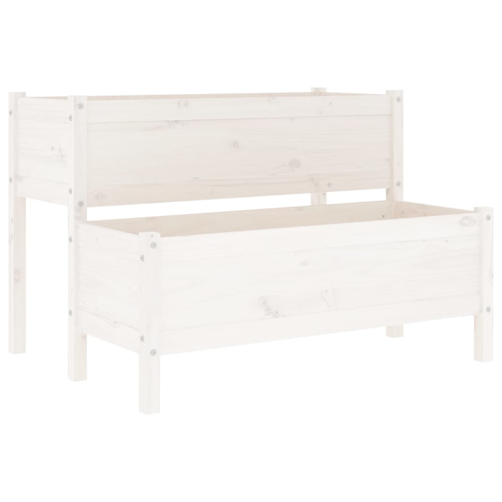Plantekasse hvit 110x84x75 cm heltre furu