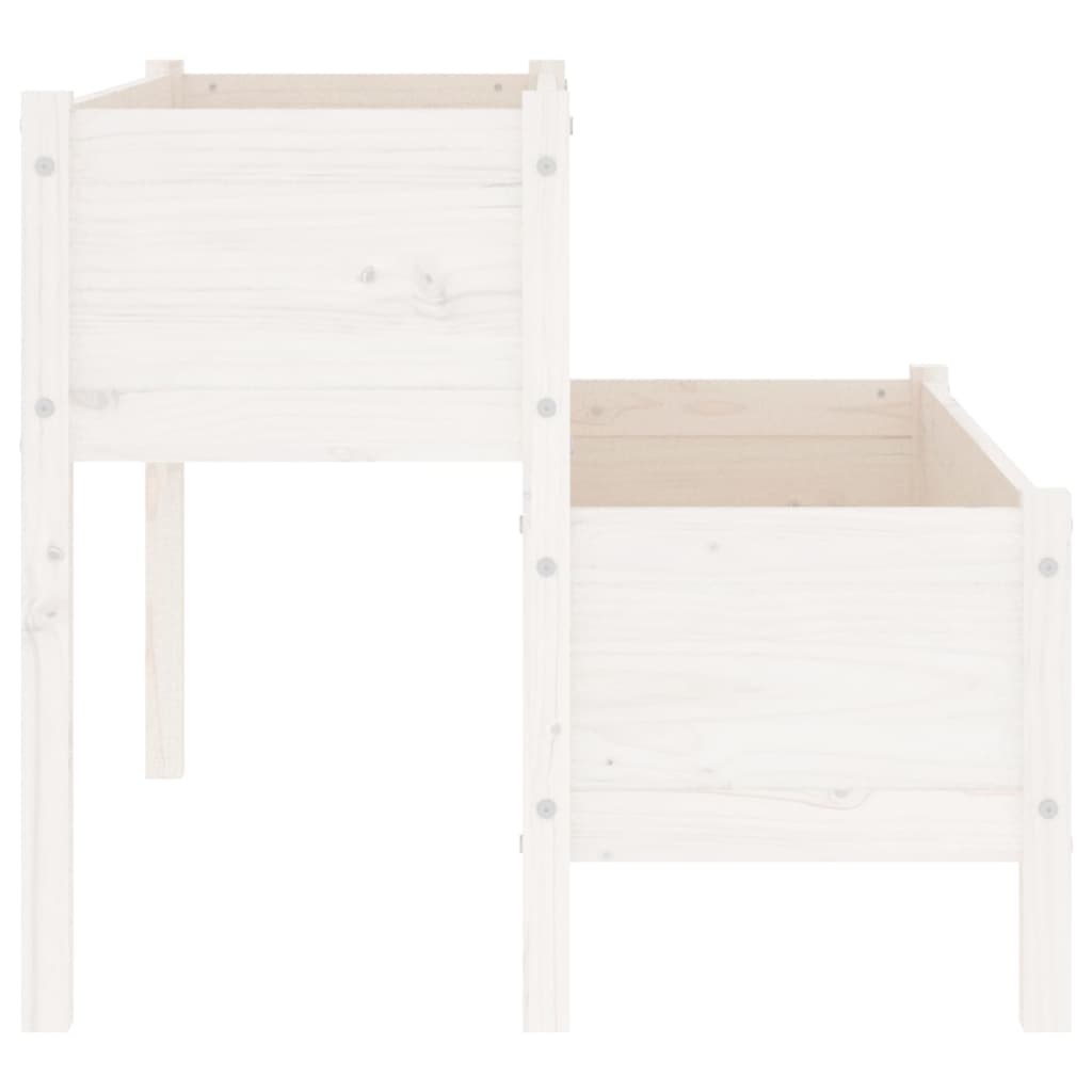 Plantekasse hvit 110x84x75 cm heltre furu
