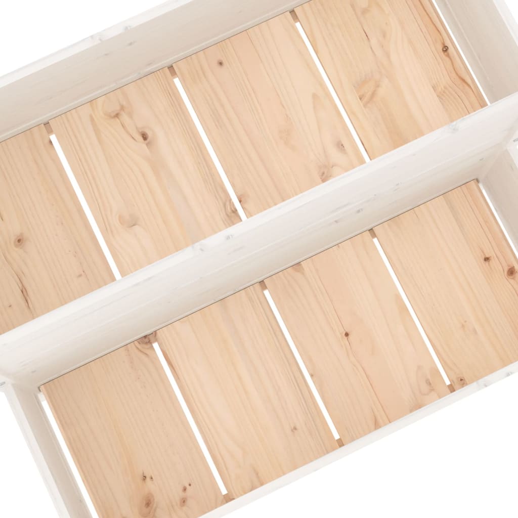 Plantekasse hvit 110x84x75 cm heltre furu
