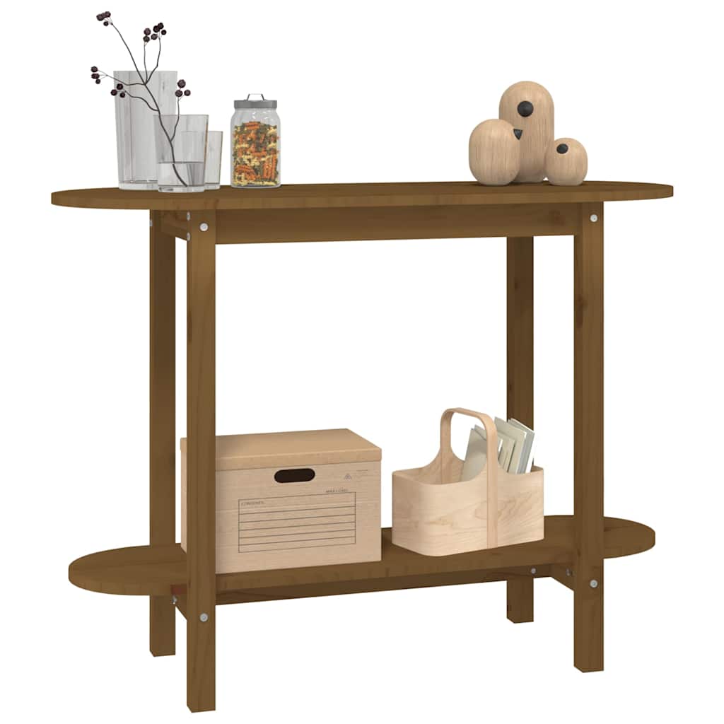 Console table honey brown 110x40x80 cm solid pine wood