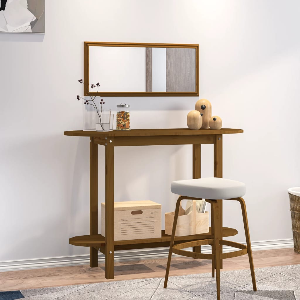 Console table honey brown 110x40x80 cm solid pine wood