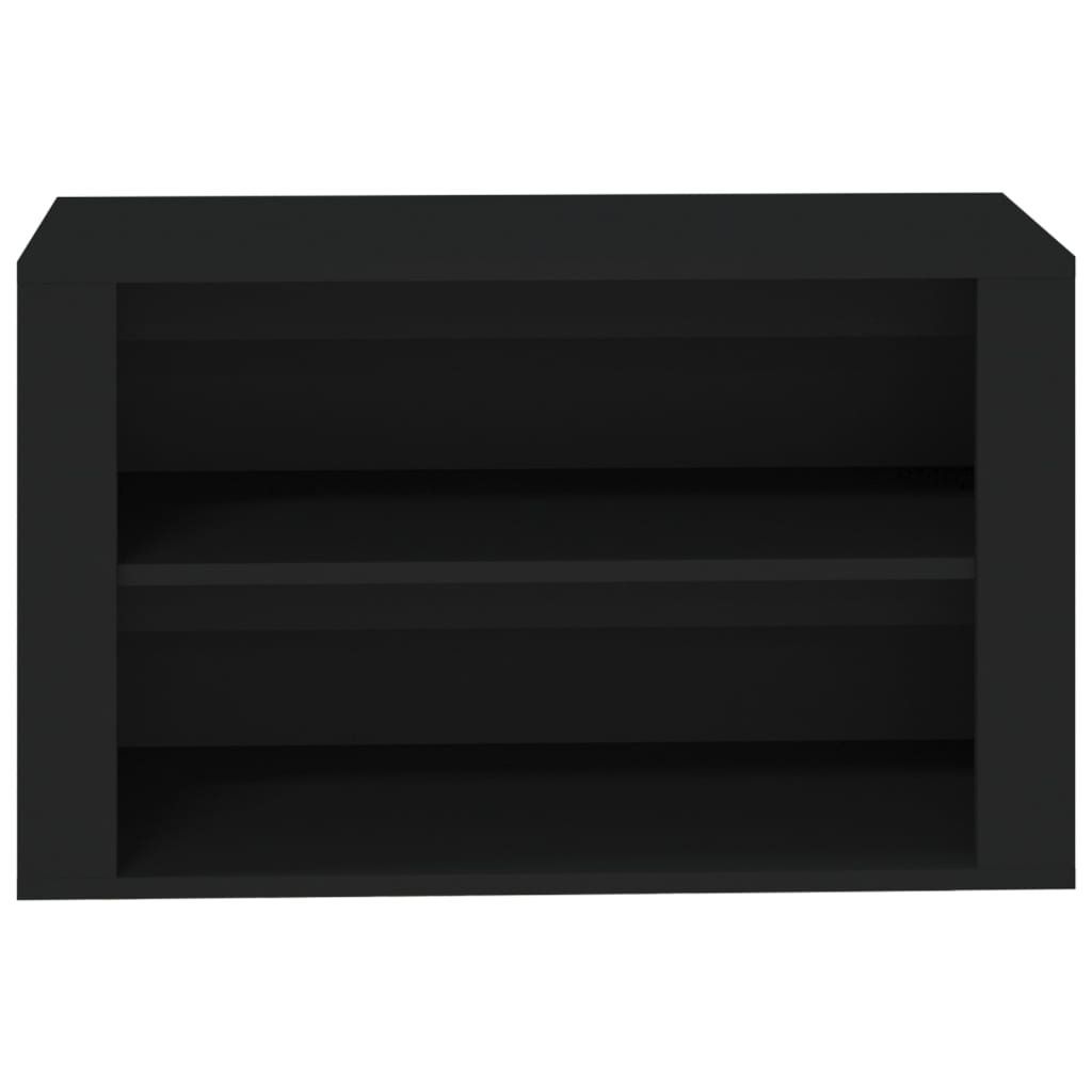 Skohylle svart 75x35x45 cm konstruert tre